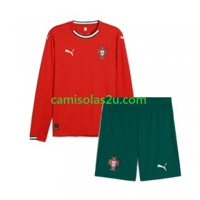 Camisolas de futebol Portugal Criança Equipamento Principal 2025 Manga Comprida